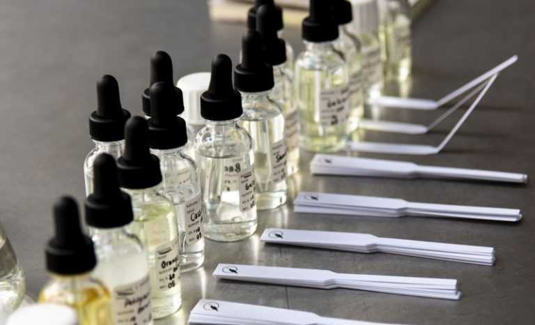 Perfumes analizados en laboratorio.